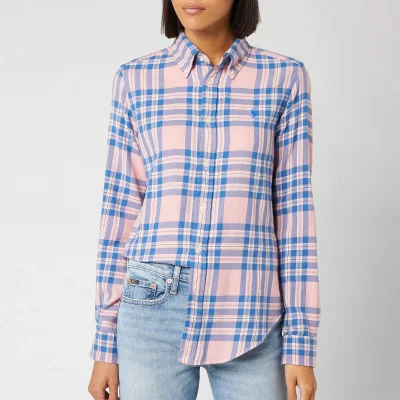 Polo Ralph Lauren Women's Georgia Long Sleeve Shirt - Pink/Blue Plaid