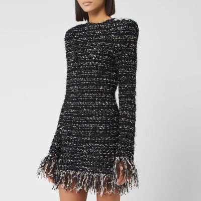 Balmain Women's Short Dark Pastel Tweed Dress - Black
