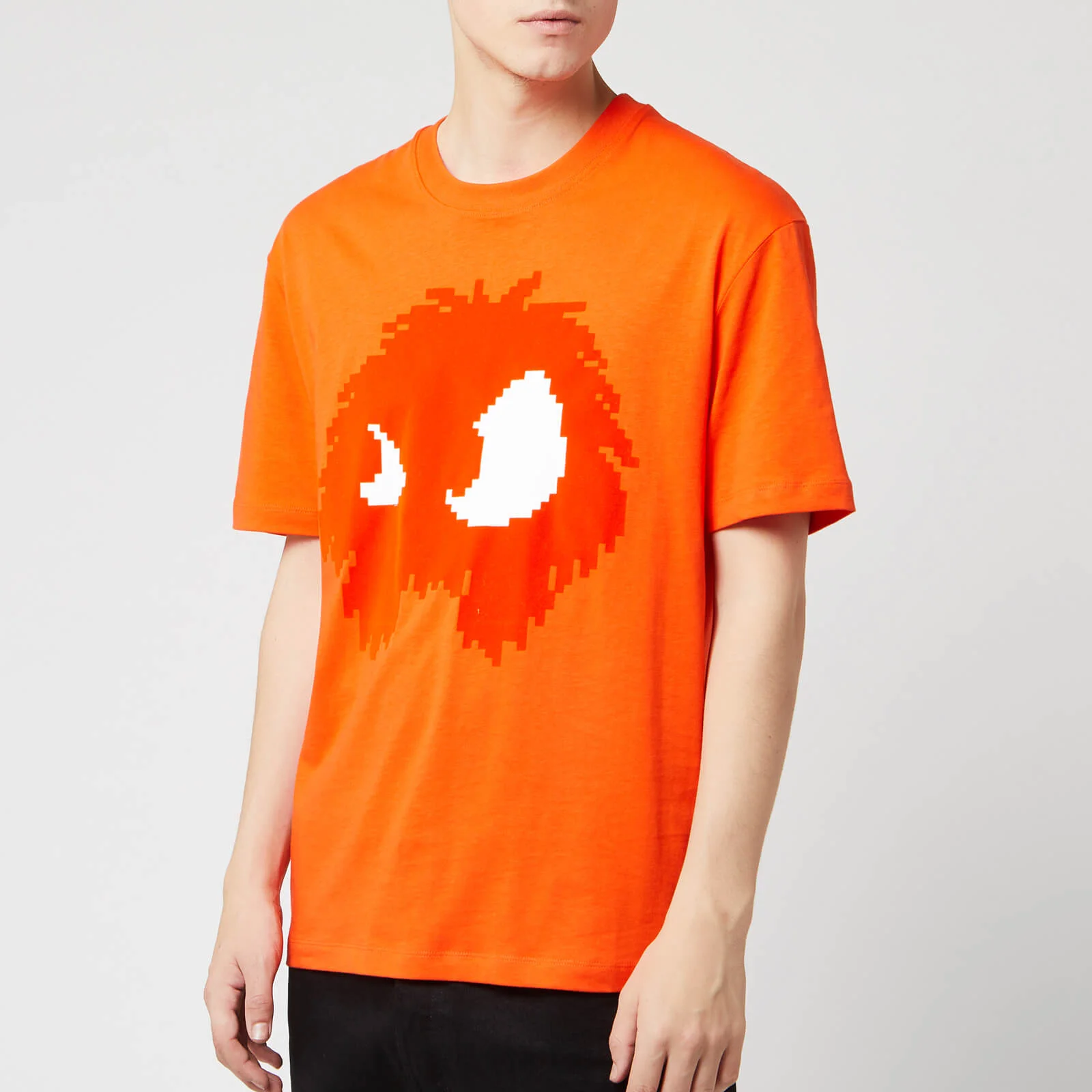 McQ Alexander McQueen Men's Dropped Shoulder Monster T-Shirt - Electric Orange Image 1