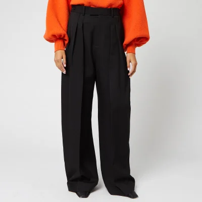 JW Anderson Women's High Waisted Wide Leg Trousers - Black