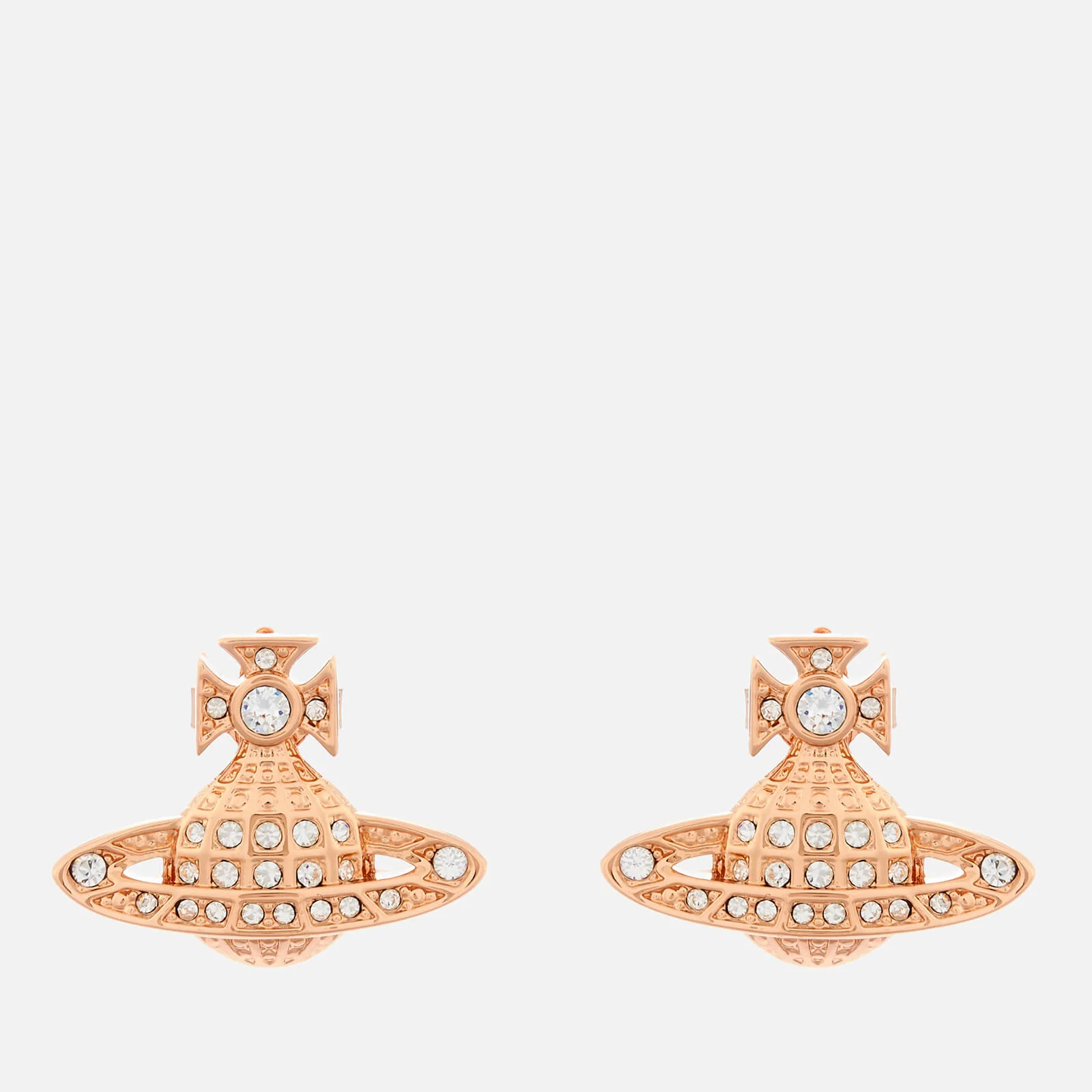 Vivienne Westwood Women's Minnie Bas Relief Earrings - Pink Gold Crystal Image 1