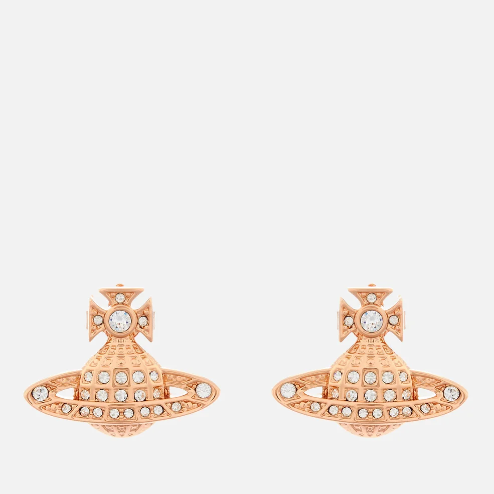 Vivienne Westwood Women's Minnie Bas Relief Earrings - Pink Gold Crystal Image 1