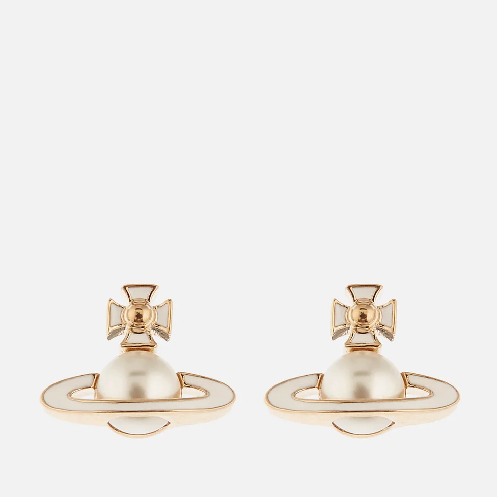 Vivienne Westwood Women's Iris Bas Relief Earrings - Gold Pearl White Image 1
