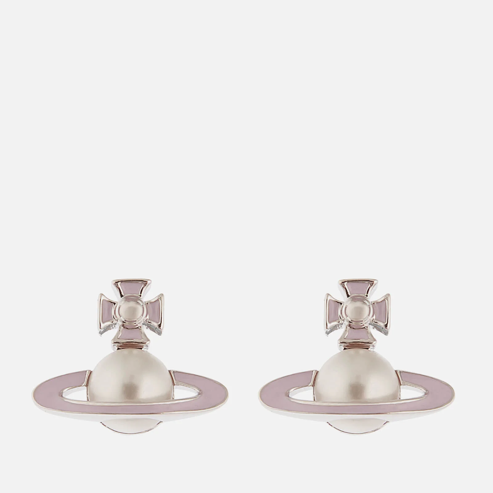 Vivienne Westwood Women's Iris Bas Relief Earrings - Rhodium Pearl Pale Pink Image 1