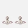 Vivienne Westwood Women's Iris Bas Relief Earrings - Rhodium Pearl Pale Pink - Image 1