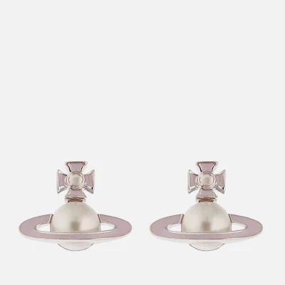 Vivienne Westwood Women's Iris Bas Relief Earrings - Rhodium Pearl Pale Pink