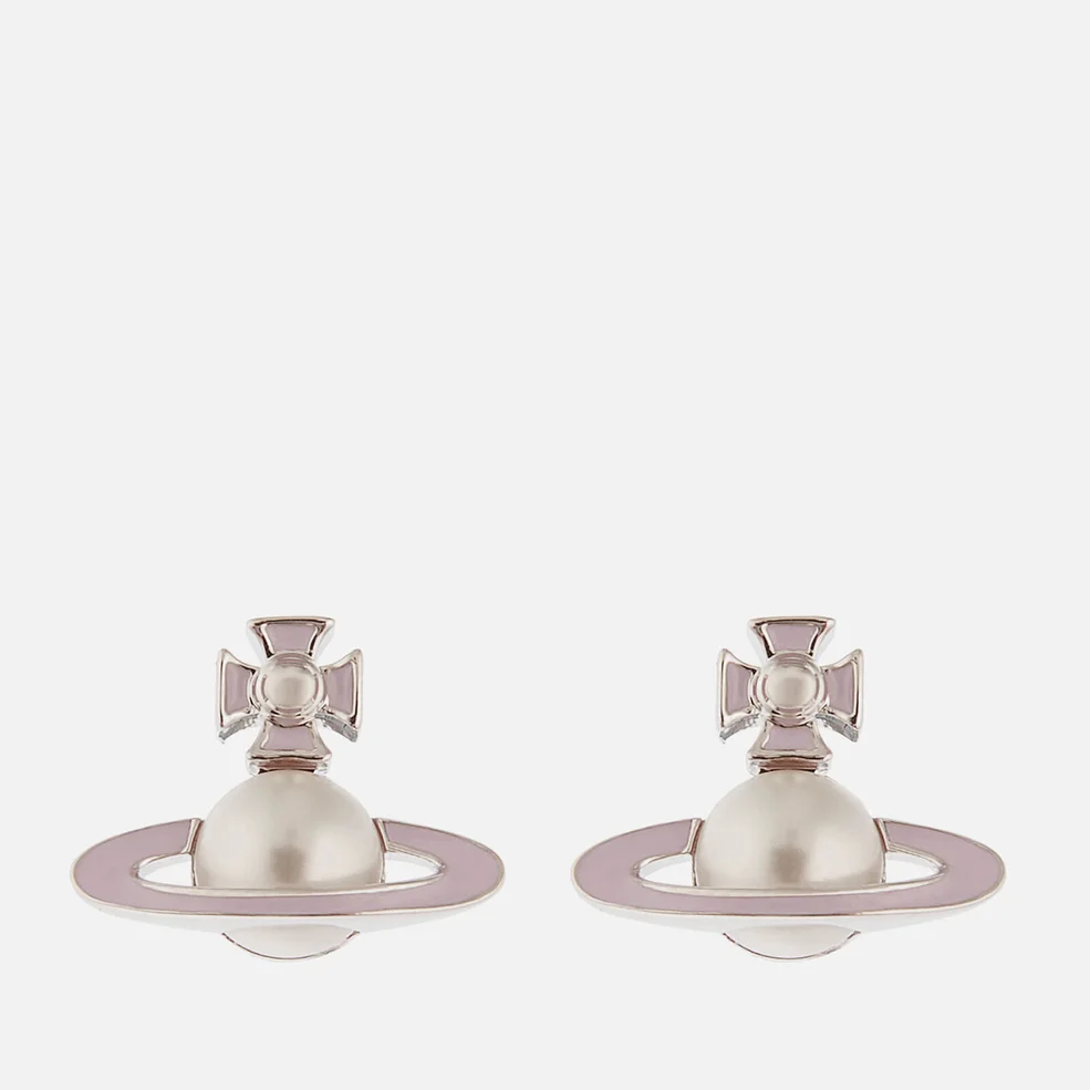 Vivienne Westwood Women's Iris Bas Relief Earrings - Rhodium Pearl Pale Pink Image 1