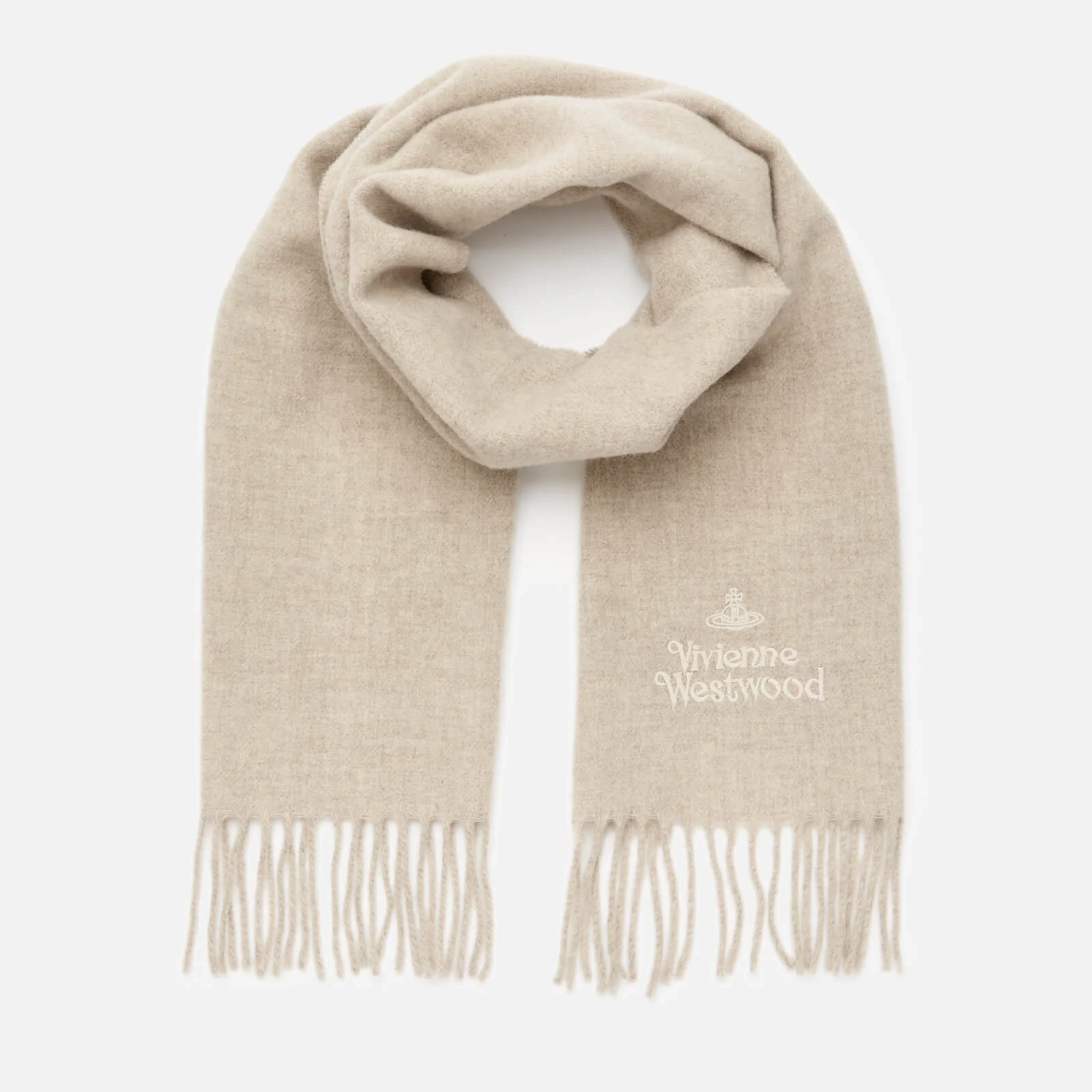 Vivienne Westwood Women's Wool Embroidered Scarf - Natural Image 1