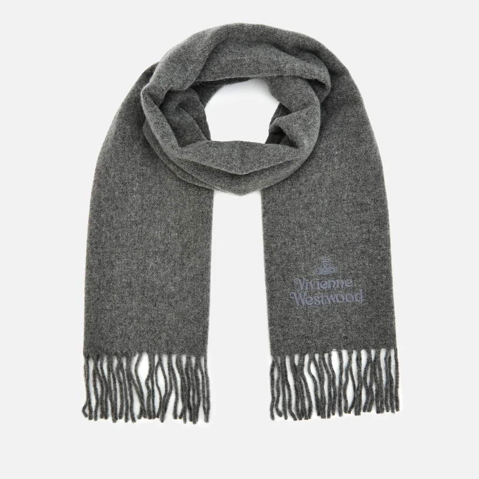 Vivienne Westwood Women's Wool Embroidered Scarf - Grey Image 1