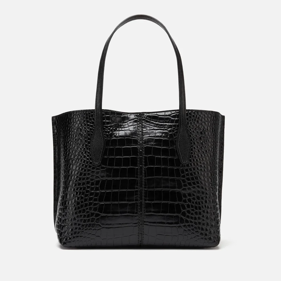 Tod's Women's Croc Joy Shopping Tote Bag - Black Image 1