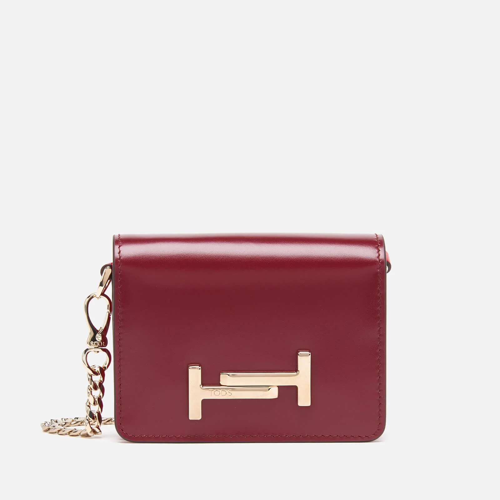 Tod's Women's Small Wallet On Chain - Bordeaux Image 1
