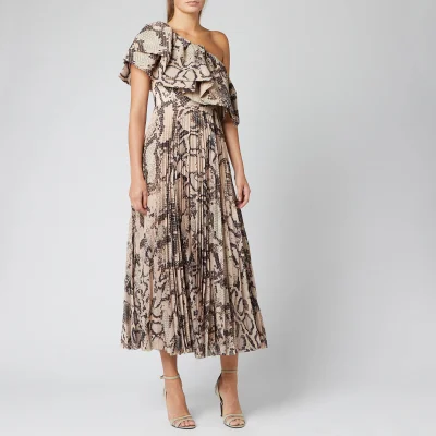 Solace London Women's Rosa Midaxi Dress - Taupe Snake Print