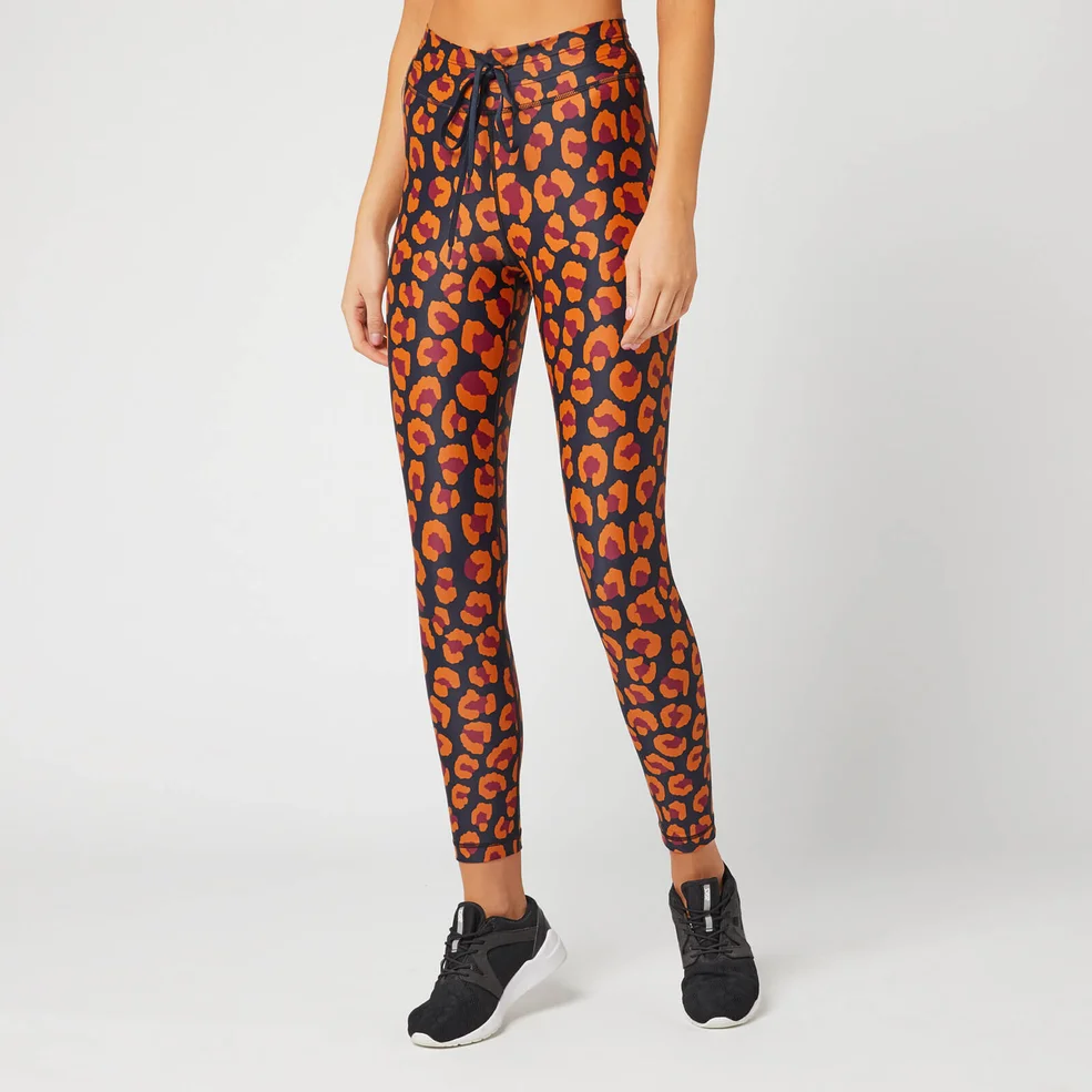 The Upside Women's Raspberry Leopard Midi Pants - Leo Multi Image 1