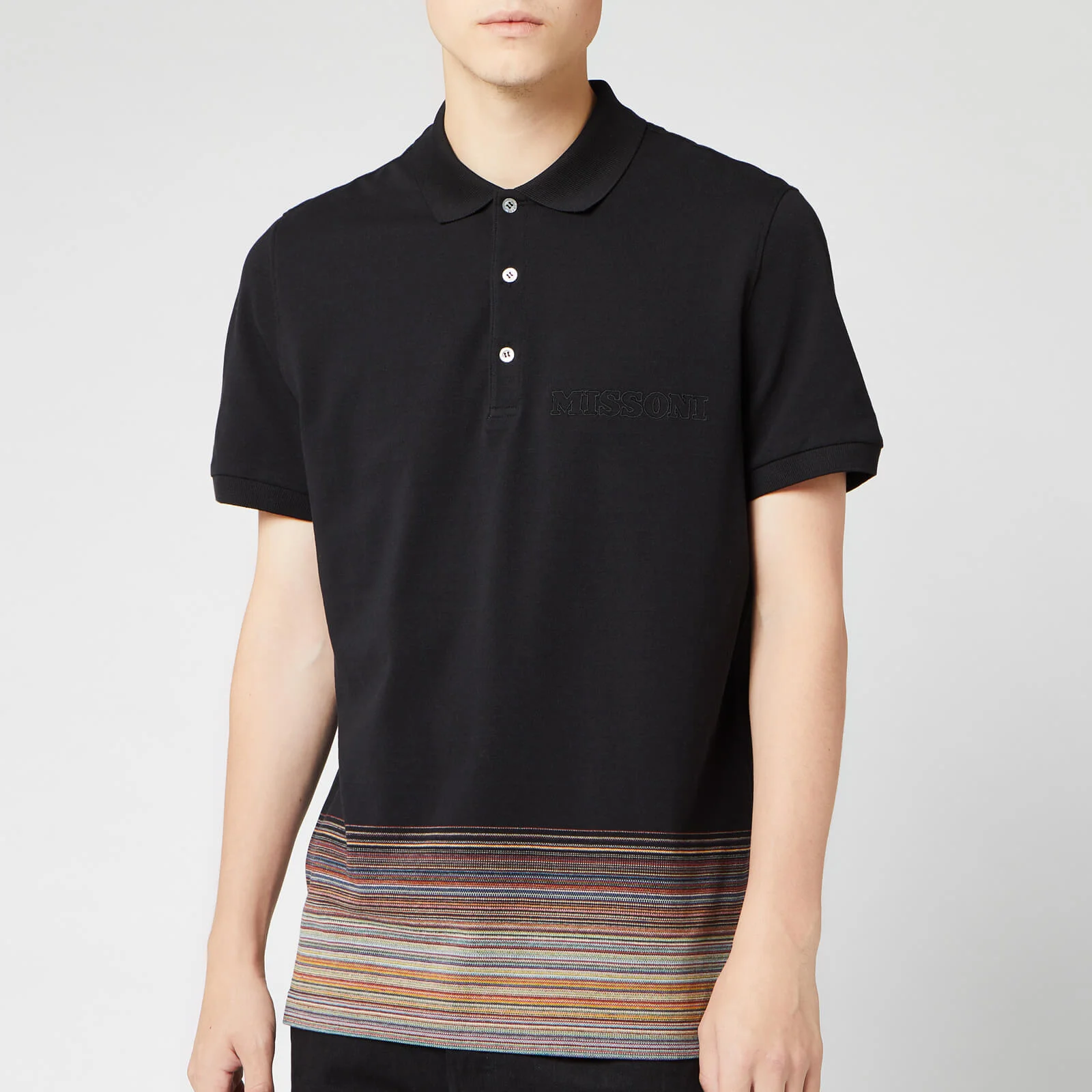 Missoni Men's Short Sleeve Bottom Stripe Polo Shirt - Multi Image 1