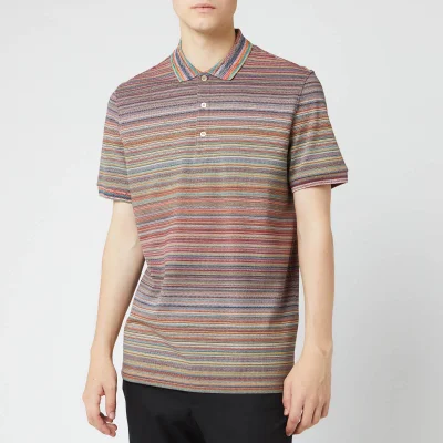 Missoni Men's Short Sleeve All Over Stripe Polo Shirt - Multi