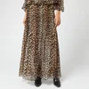 Ganni Women's Pleated Georgette Skirt - Leopard - Image 1