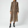 Ganni Women's Pleated Georgette Dress - Leopard - Image 1