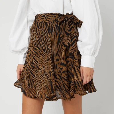 Ganni Women's Printed Georgette Mini Skirt - Tiger