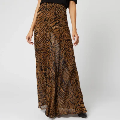 Ganni Women's Printed Georgette Skirt - Tiger