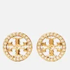 Tory Burch Women's Miller Pave Stud Earrings - Tory Gold/Crystal - Image 1