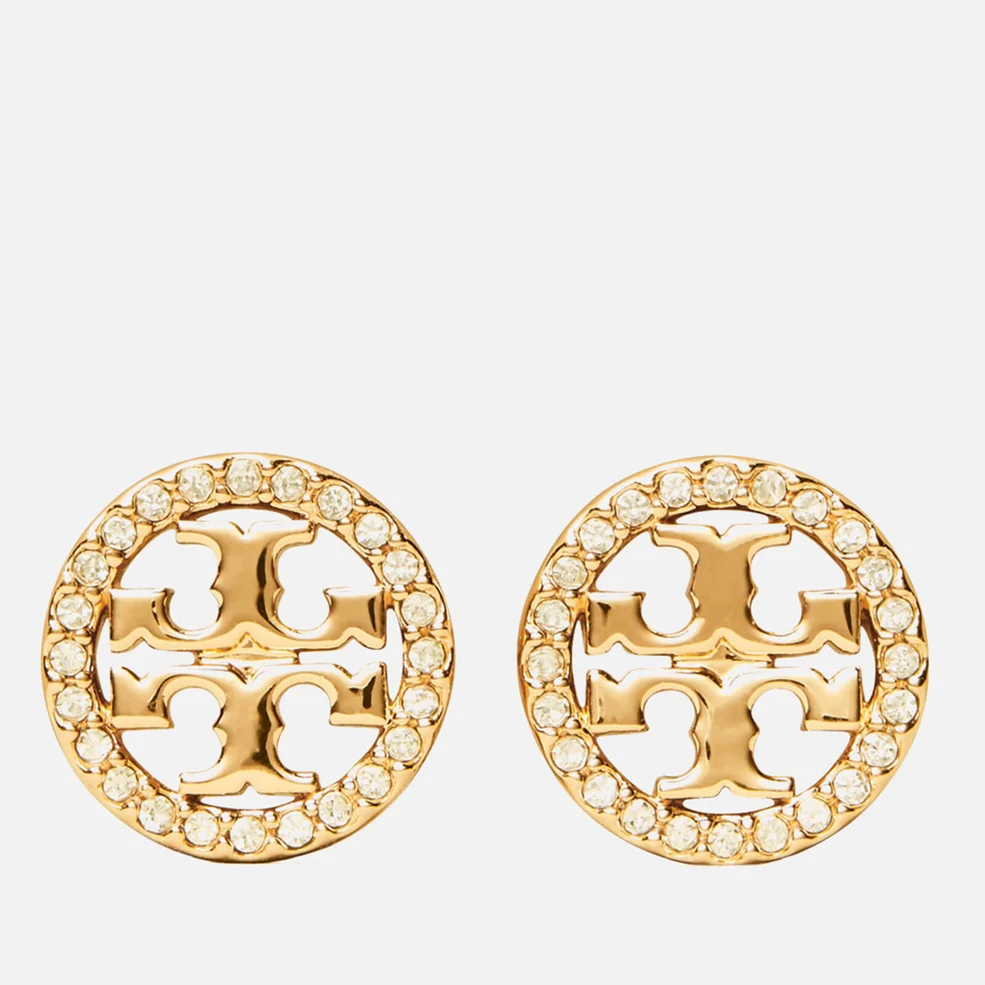 Tory Burch Women's Miller Pave Stud Earrings - Tory Gold/Crystal Image 1