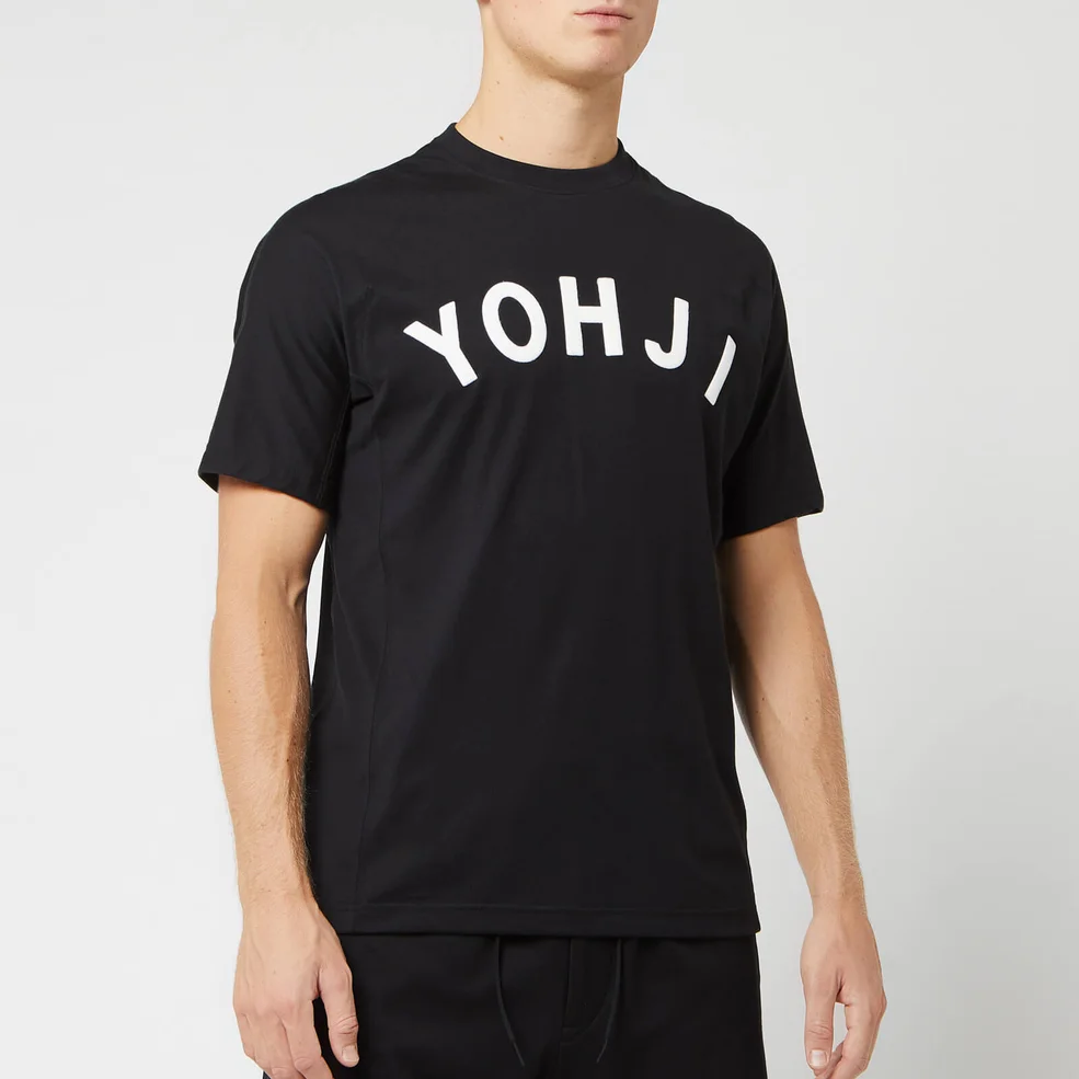 Y-3 Men's Yohji Letter Short Sleeve T-Shirt - Black/Off White Image 1