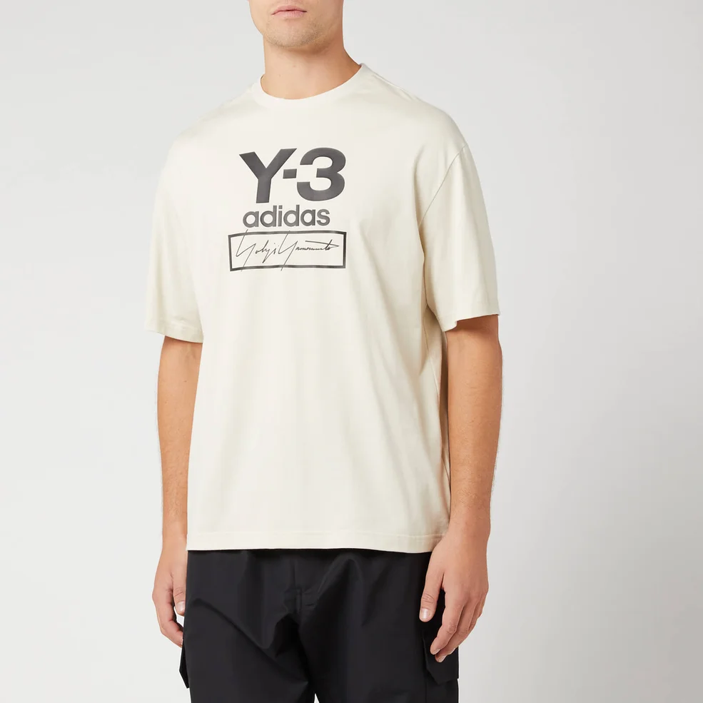 Y-3 Men's Stacked Logo Short Sleeve T-Shirt - Ecru Image 1