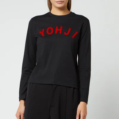 Y-3 Women's Yohji Letters Long Sleeve T-Shirt - Black/Yohji Red