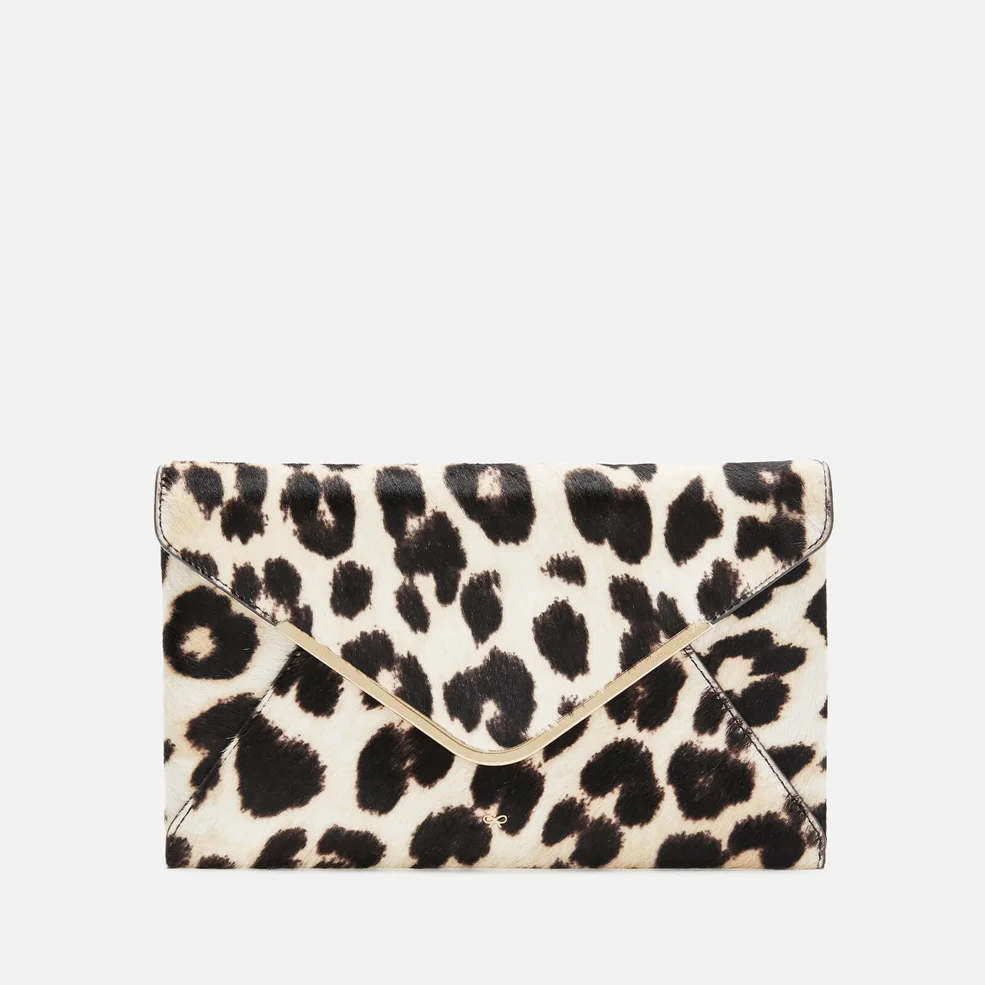 Anya Hindmarch Women's Postbox Calf Hair Clutch Bag - Leopard Image 1