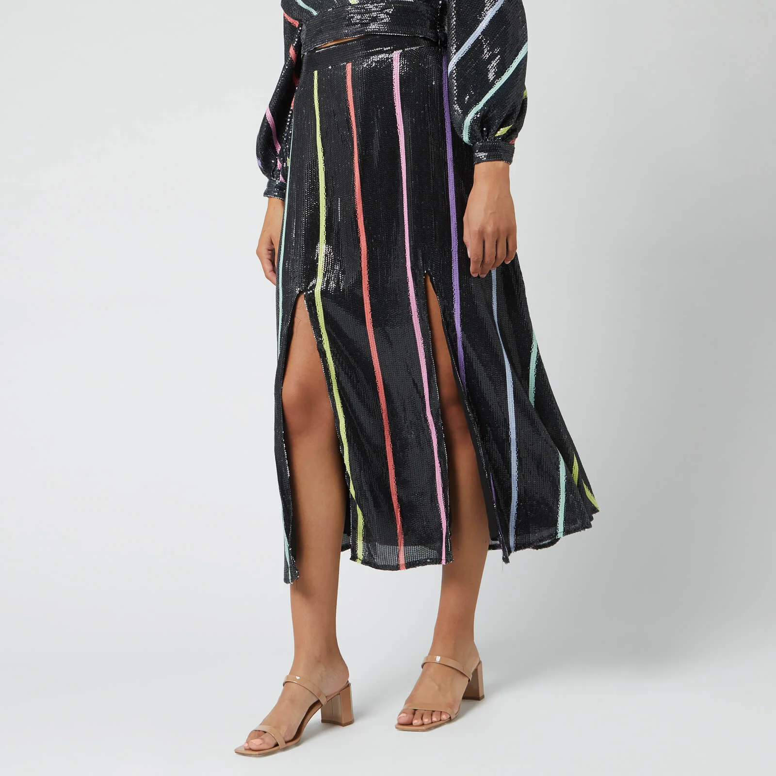 Olivia Rubin Women's Astrid Skirt - Black Thin Stripe Image 1
