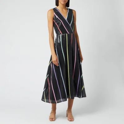 Olivia Rubin Women's Thea Dress - Black Thin Stripe