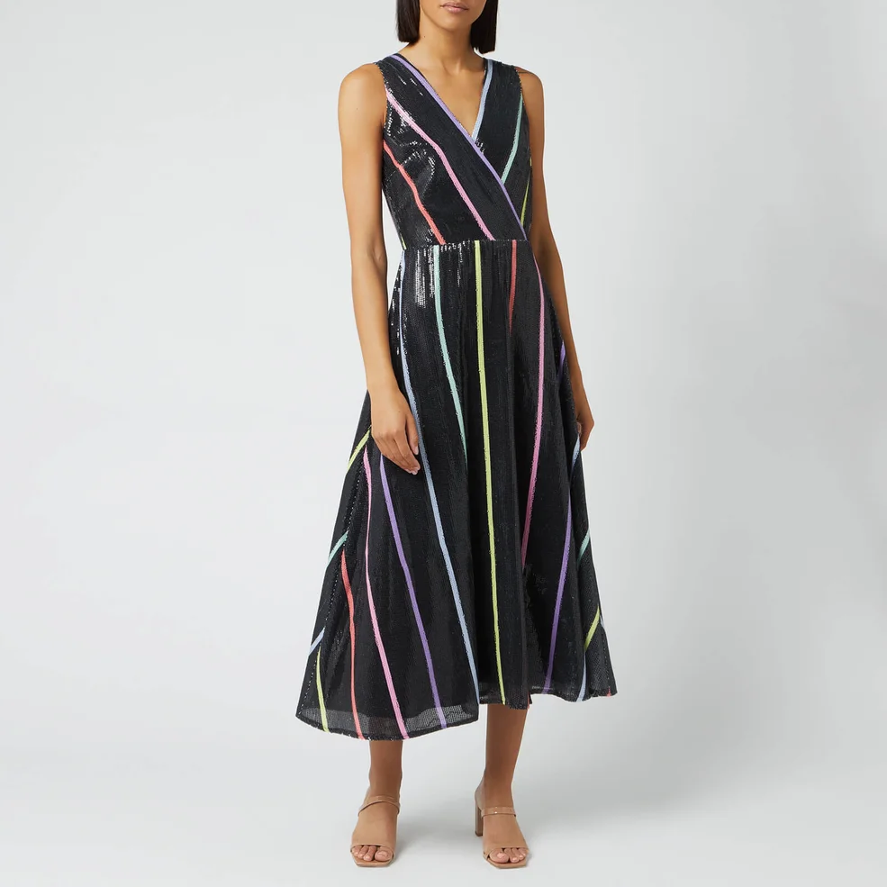 Olivia Rubin Women's Thea Dress - Black Thin Stripe Image 1