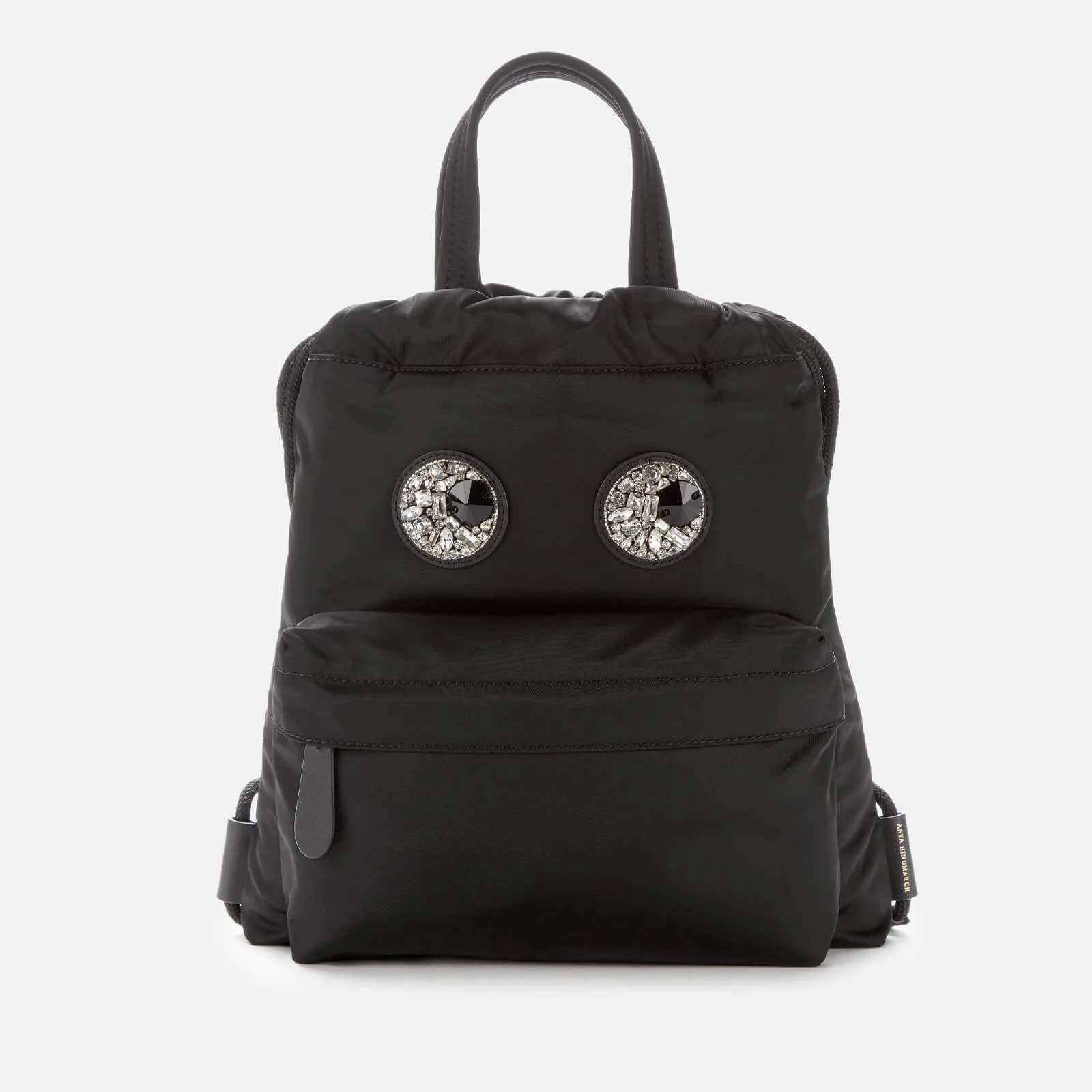 Anya Hindmarch Women's Nylon Mini Drawstring Backpack Crystal Eyes - Black Image 1