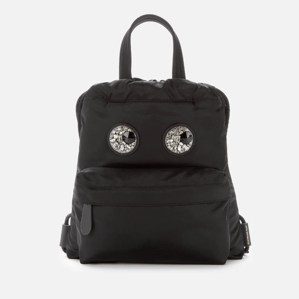 Anya Hindmarch Women's Nylon Mini Drawstring Backpack Crystal Eyes - Black Image 1