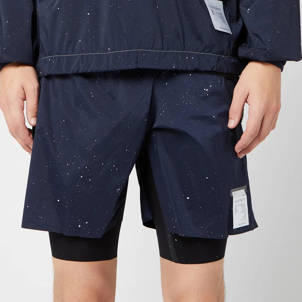 Satisfy Men's Trail Long Distance 10" Shorts - Navy Silk Splattered Image 1