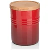 Le Creuset Stoneware Medium Storage Jar with Wooden Lid - Cerise - Image 1