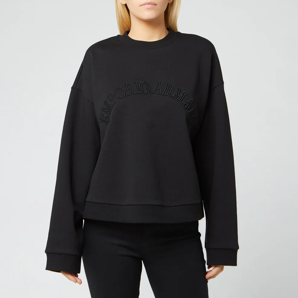 Emporio Armani Women's Loose Logo Sweater - Black Image 1