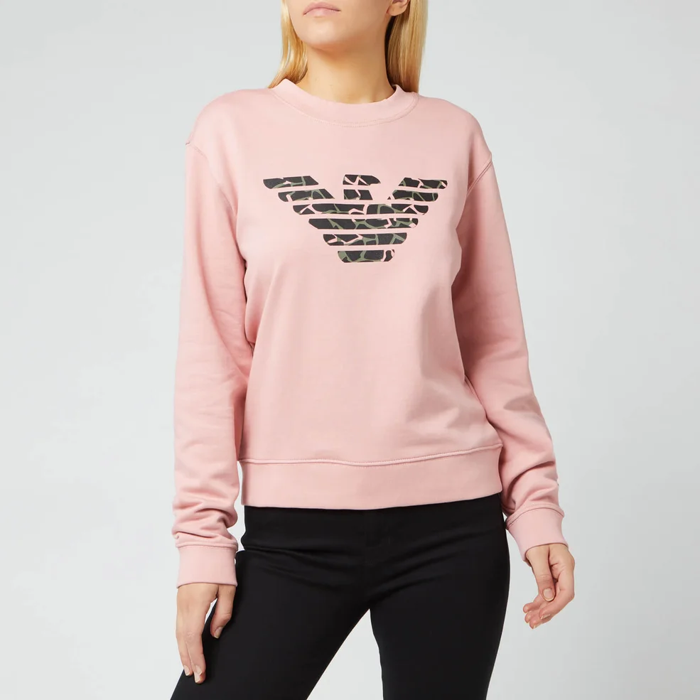 Emporio Armani Women's Eagle Logo Sweatshirt - Pink Image 1