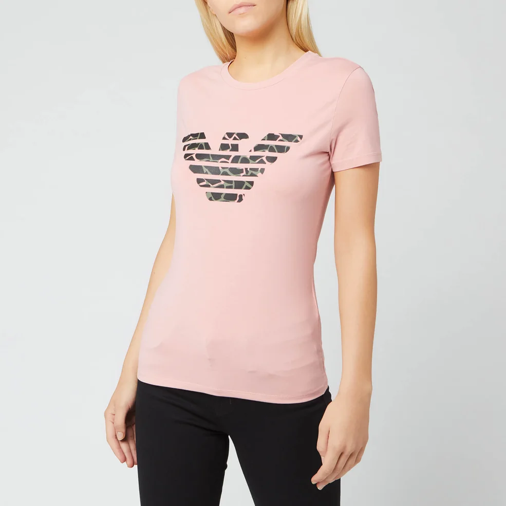 Emporio Armani Women's Eagle Logo T-Shirt - Pink Image 1