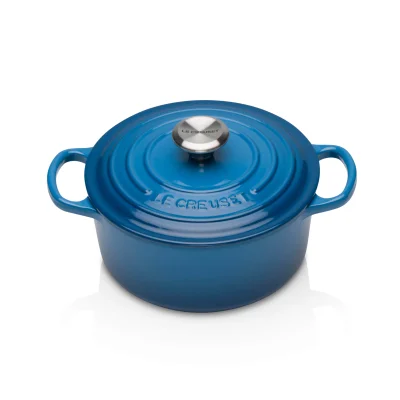 Le Creuset Signature Cast Iron Round Casserole Dish - 18cm - Marseille Blue