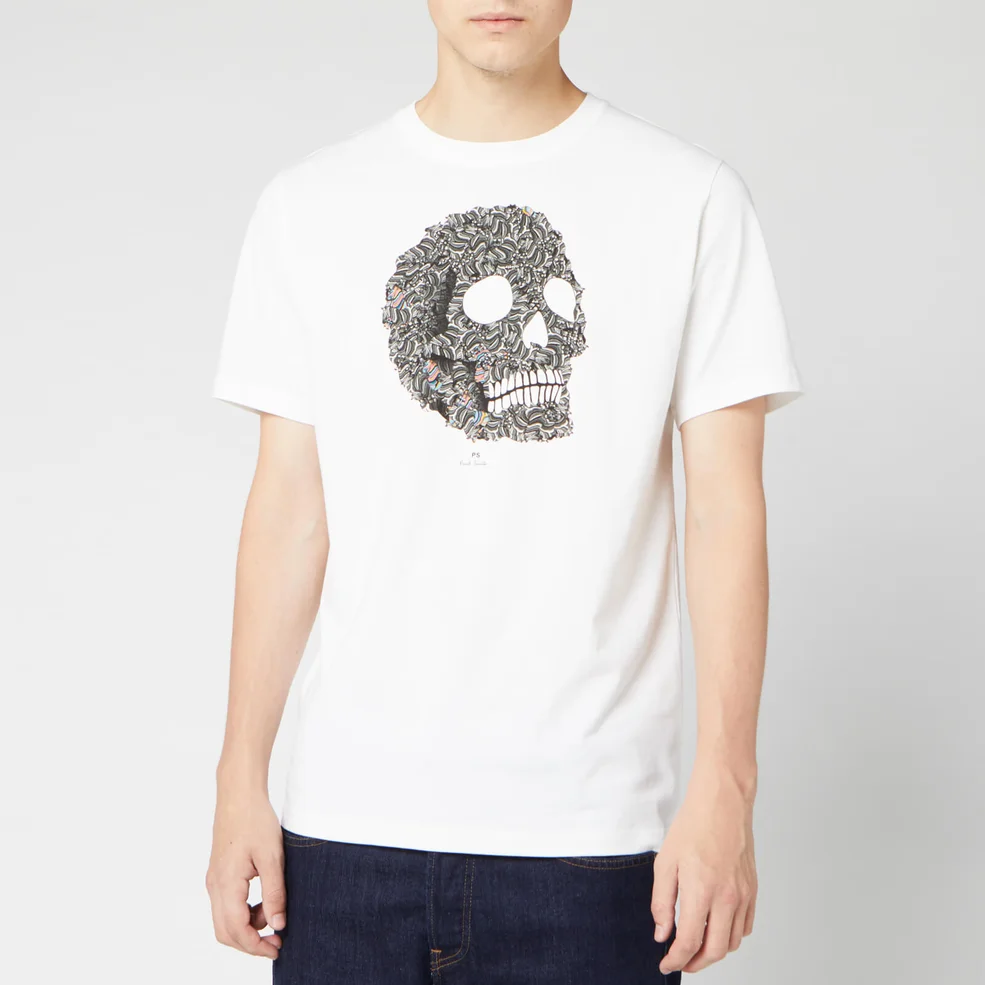 PS Paul Smith Men's Zebra/Skull T-Shirt - White Image 1
