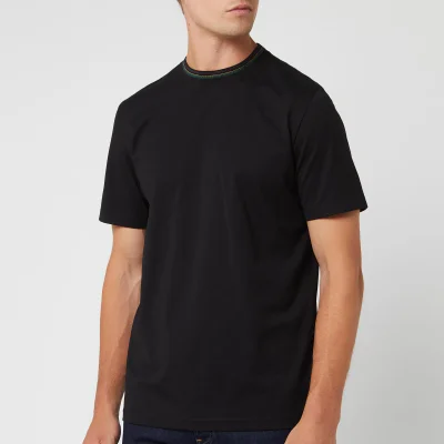 PS Paul Smith Men's Sport Stripe Jacquard Collar Detail T-Shirt - Black