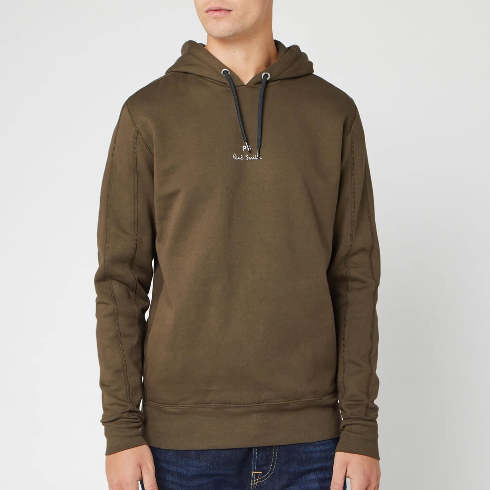 PS Paul Smith Men's Central Chest Logo Hoody - Green Image 1