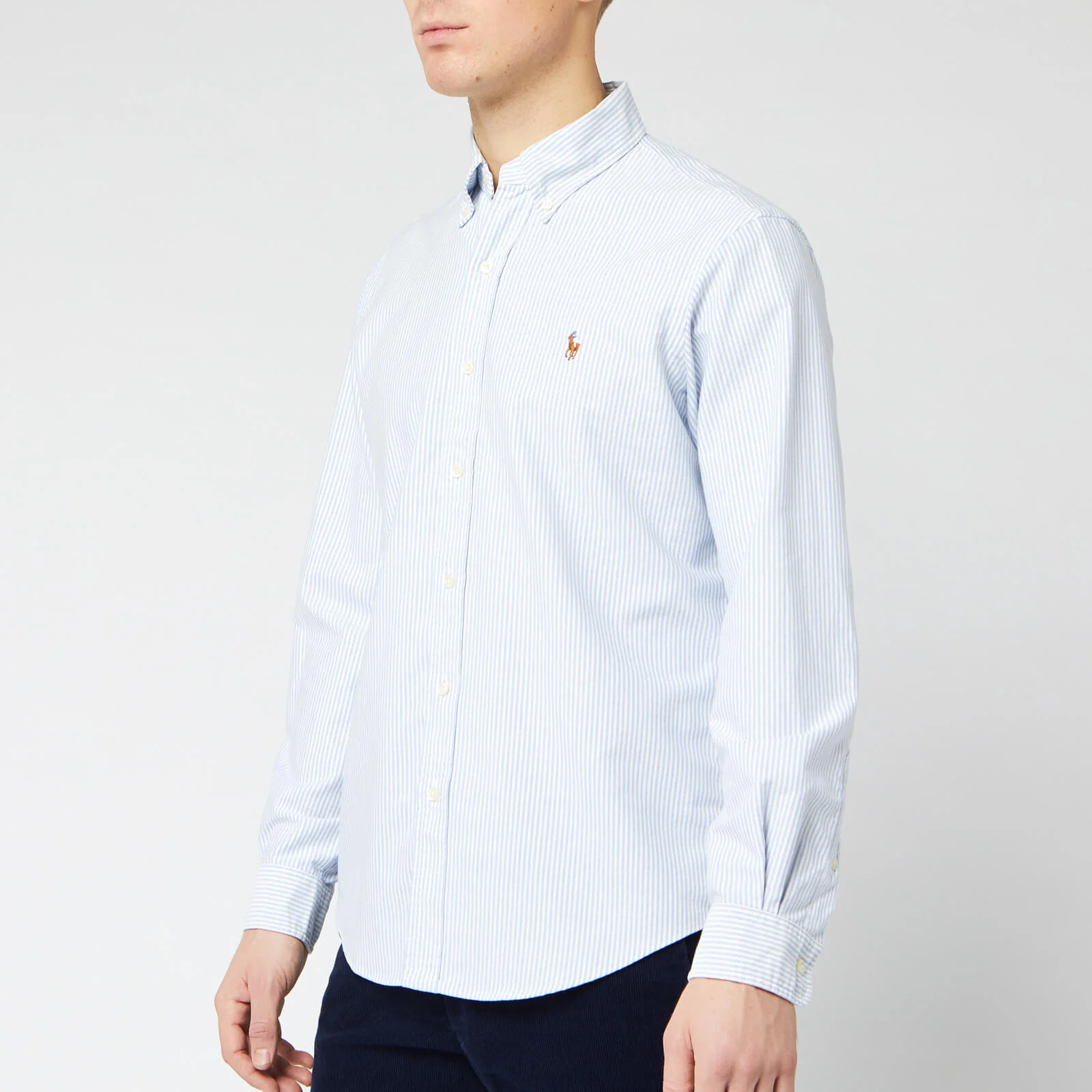 Polo Ralph Lauren Men's Slim Fit Bengal Stripe Oxford Shirt - Blue/White Image 1