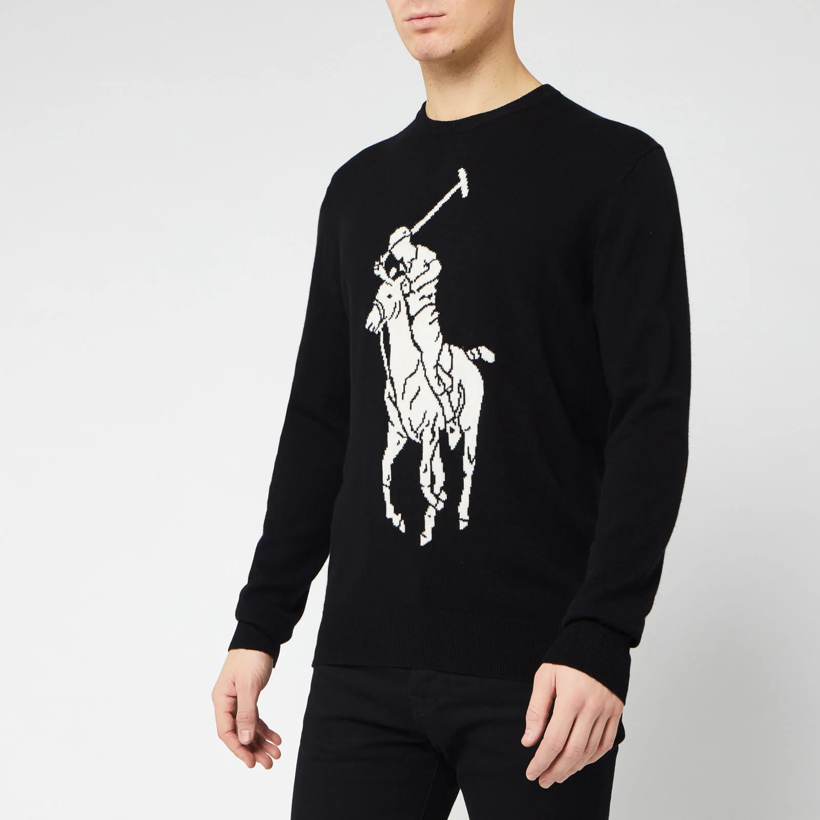 Polo Ralph Lauren Men's Loryelle Wool Big Pony Player Jumper - Black/White Image 1