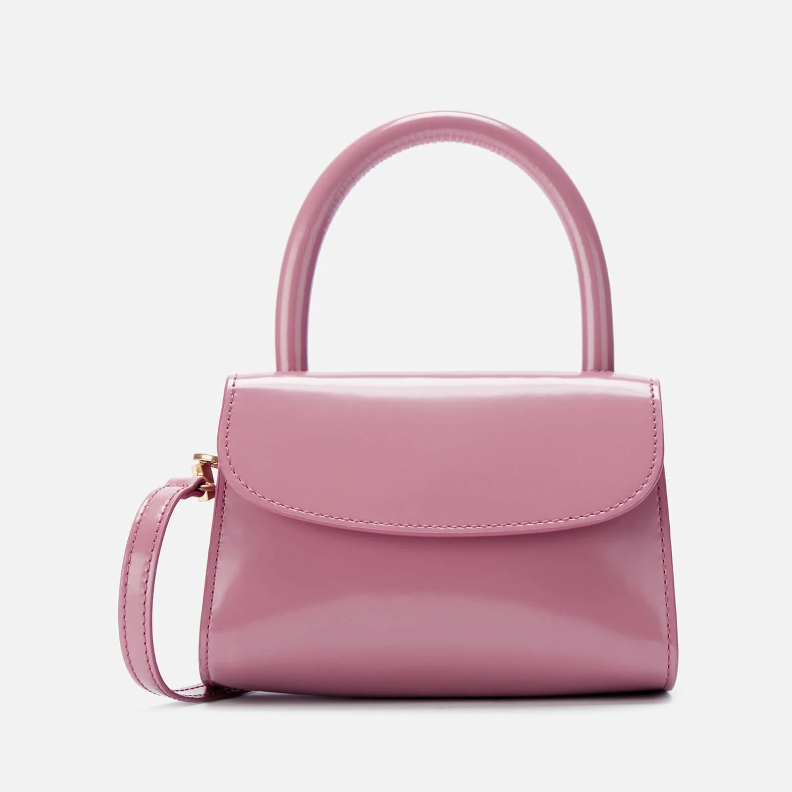 BY FAR Women's Mini Semi Patent Leather Tote Bag - Pink Image 1