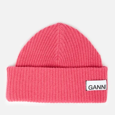 Ganni Women's Knitted Beanie - Hot Pink
