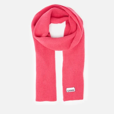 Ganni Women's Knitted Scarf - Hot Pink