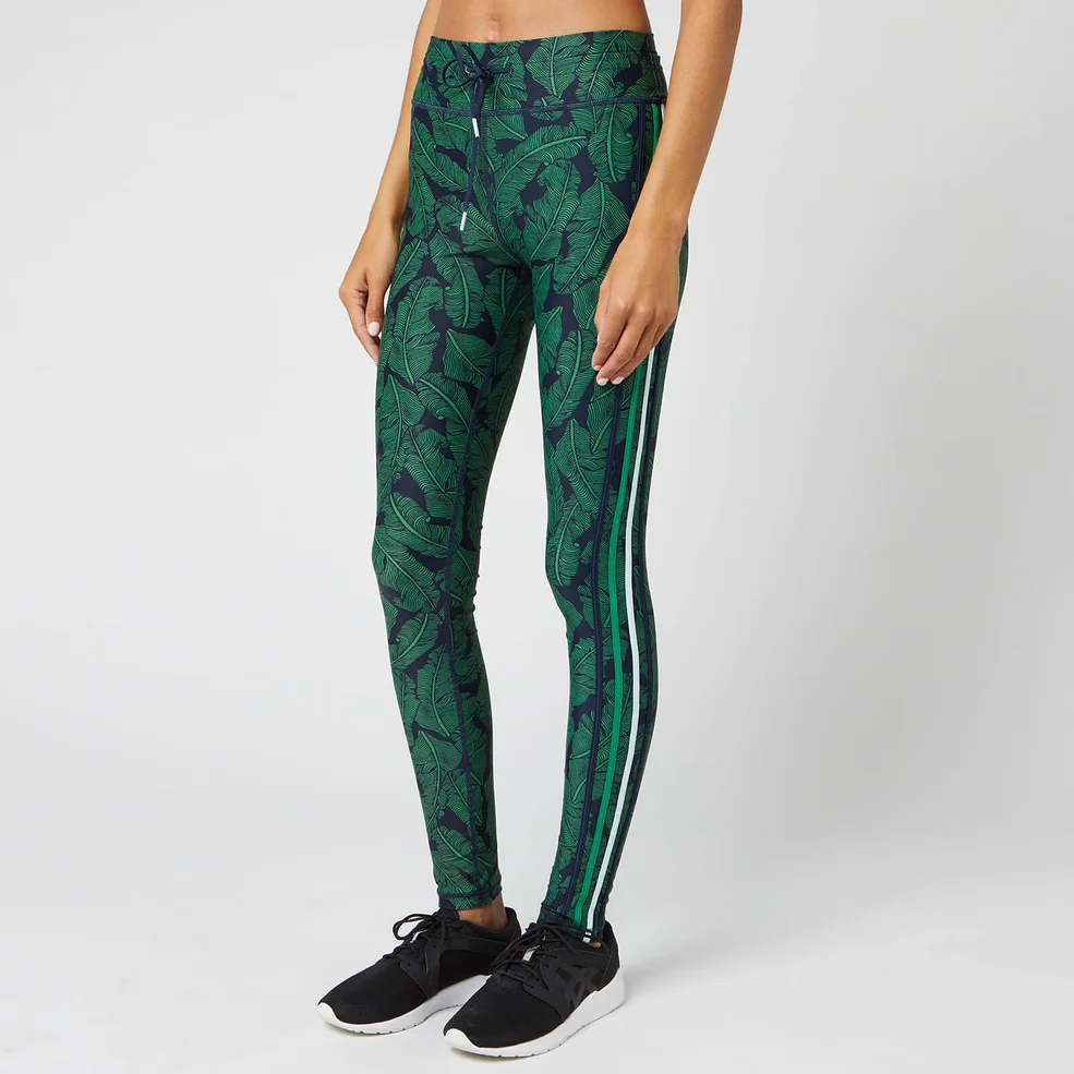 The Upside Women's Palm Leaf Yoga Pants - Navy/Green Image 1