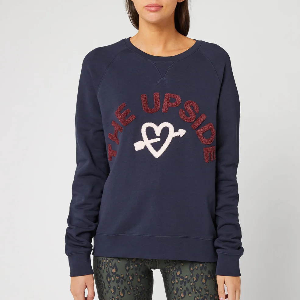 The Upside Women's Beaming Hearts Bondi Crew Sweatshirt - Indigo Image 1